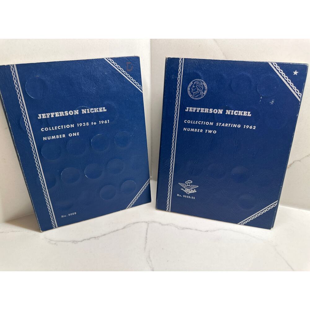 Whitman Jefferson Nickel Coin Folder 1938-1961 #9009 and 1962 #9039:35 Set of 2